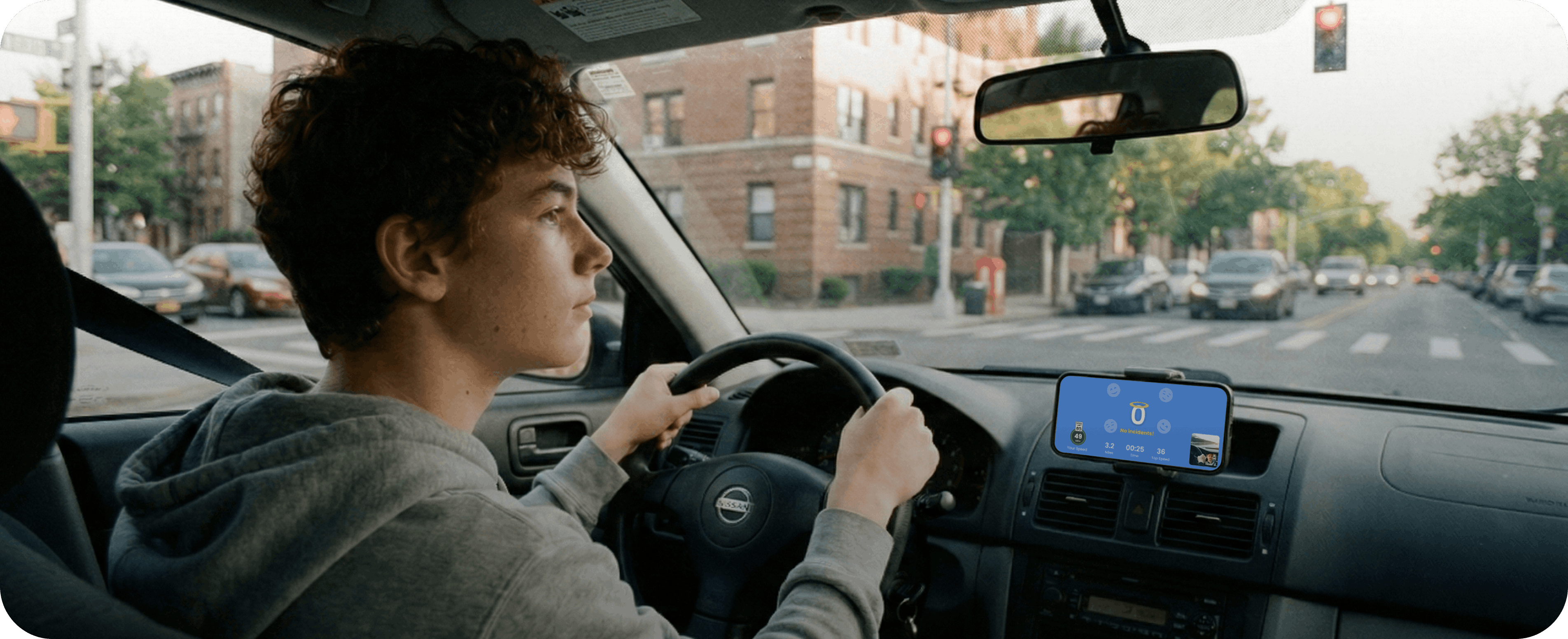 Teen driver behind the wheel